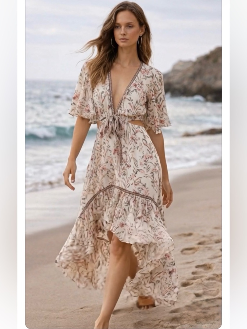 NWT Spell Maisie Bambi High- Low Midi Dress Size XS